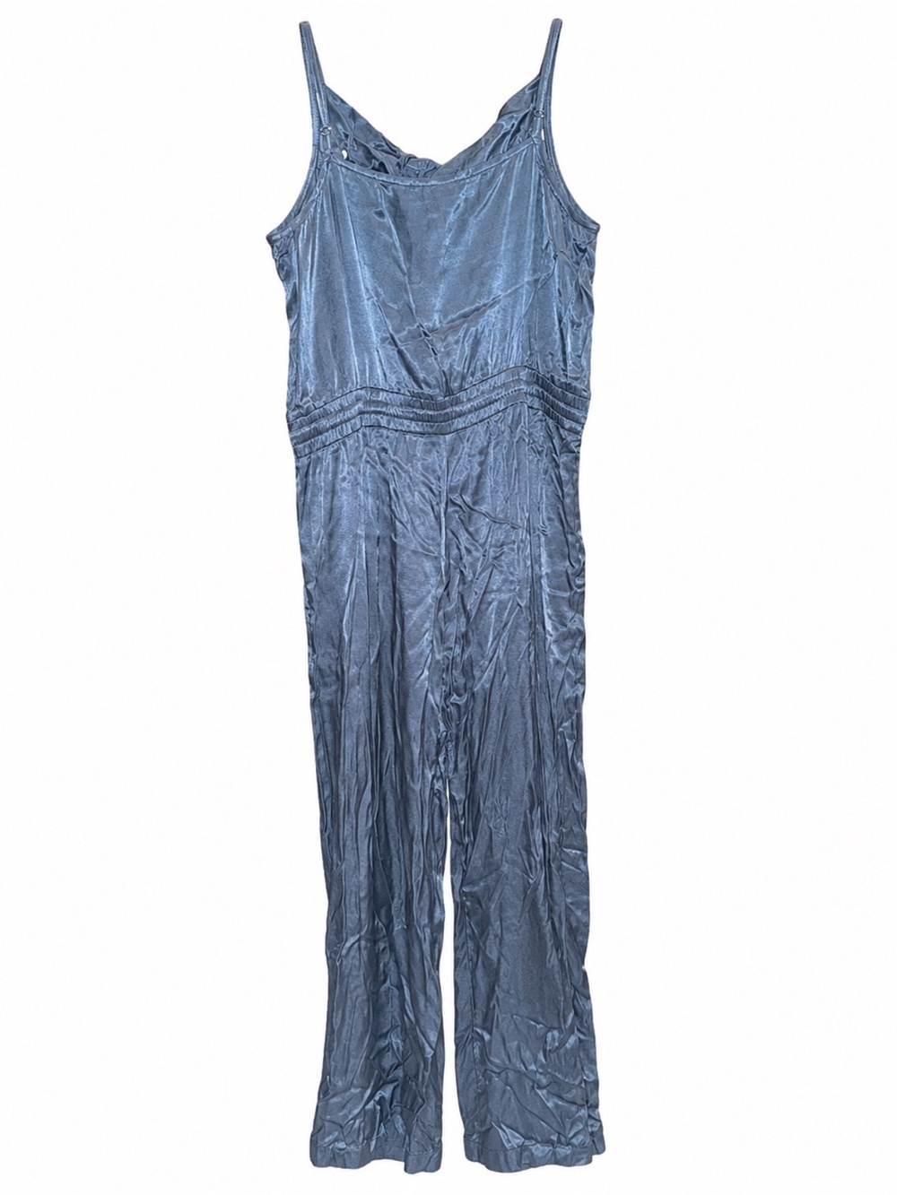 Fate Satin Cowl-Neck Jumpsuit in Dusty Blue - Picture 3 of 3